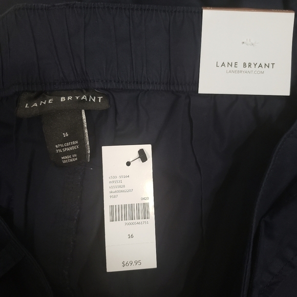 Lane Bryant Belted Utility Poplin Pedal Pants Size 16 in Navy Blue - Picture 8 of 13